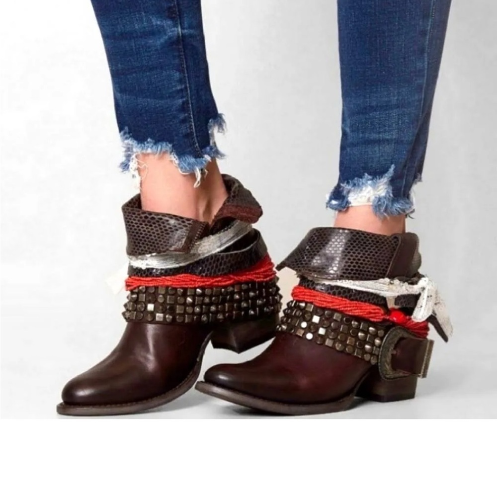 Freebird by Steven Brown and Red Combat Moto Boots